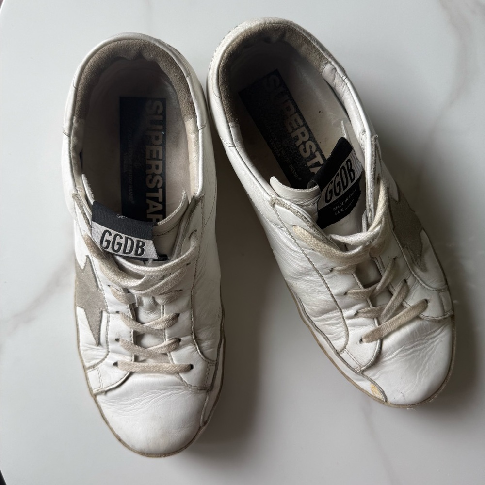 Golden Goose White and Gray Vintage Sneakers - Picture 5 of 7